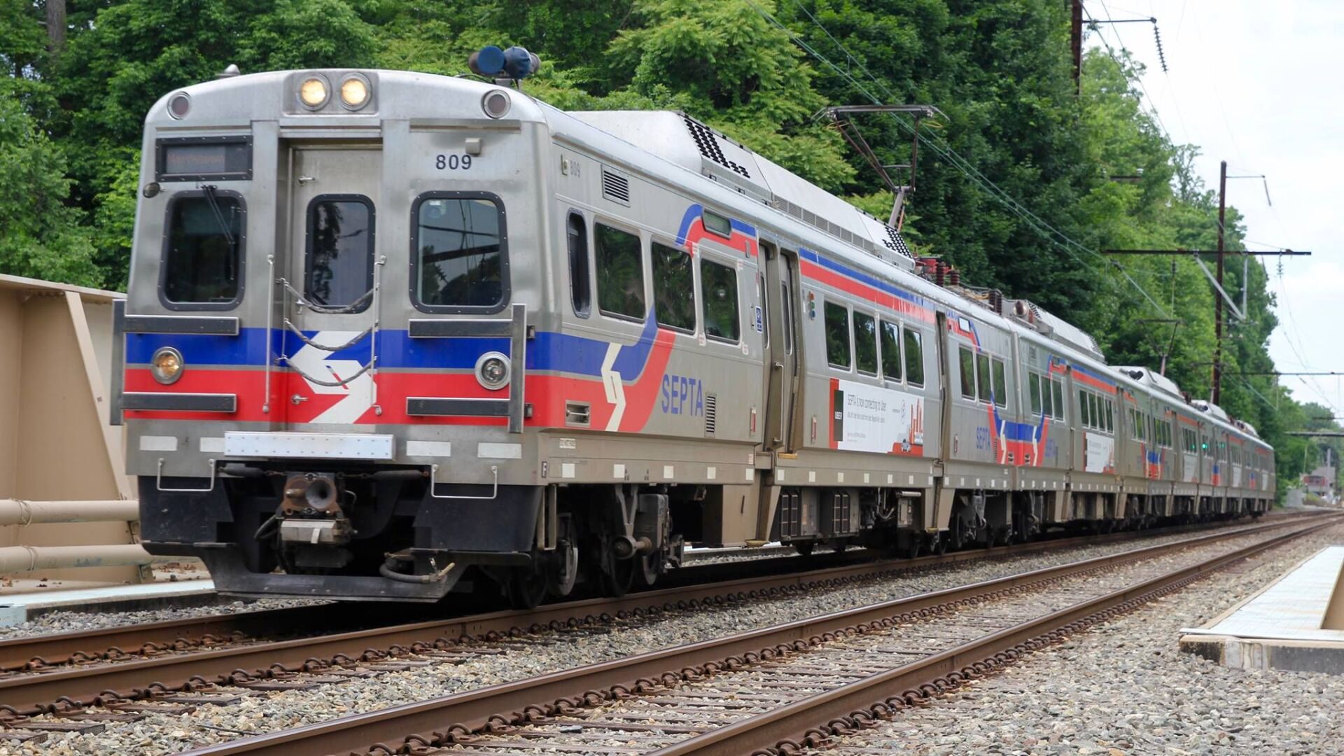 SEPTA train on Norristown line